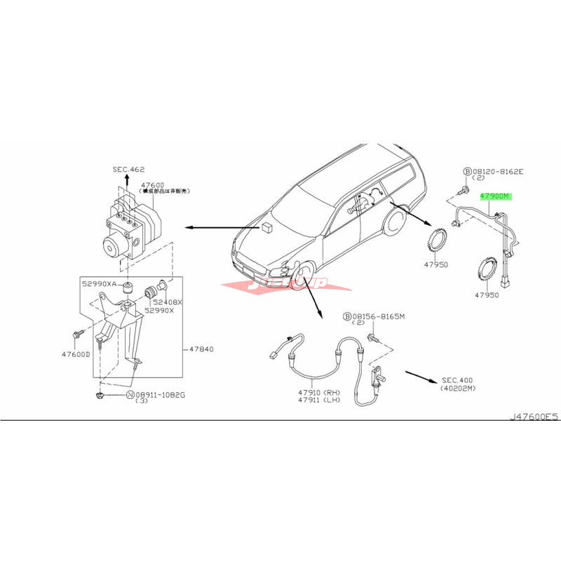 Genuine Nissan Rear ABS Anti Skid Sensors Fits Nissan M35 Stagea, V35 Skyline & Z33 350Z Fairlady