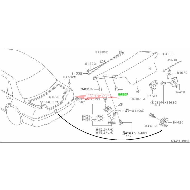 Genuine Nissan Rear Boot Stop Rubber Fits Nissan R34 Skyline (Sedan)