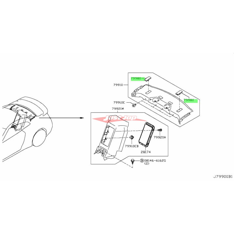Genuine Nissan Rear Child Restraint Anchor Bracket Cover Fits Nissan R35 GTR