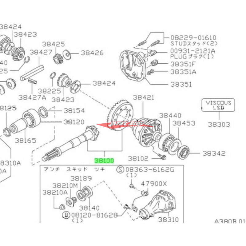 Genuine Nissan Rear Differential Final Drive Gear / Crown Wheel & Pinion Set 3.692 Fits Nissan S15 Silvia & 200SX SR20DET (6 Speed)