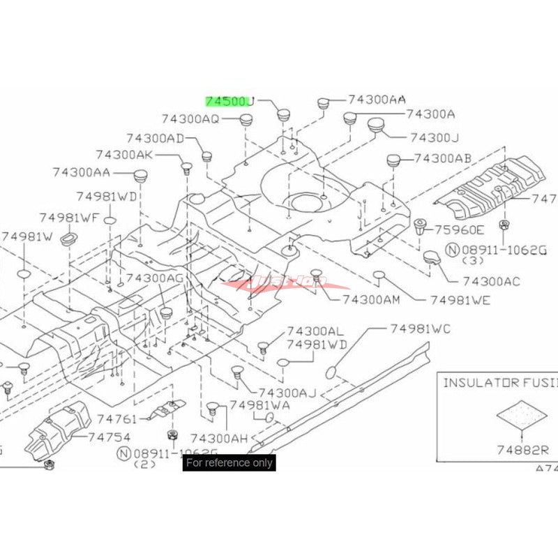Genuine Nissan Rear Floor Plug/Grommet Fits Nissan Skyline R33 & R34 GTR