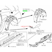 Genuine Nissan Rear Inner Guard Wheel Liner Protector L/H Fits Nissan R35 GTR