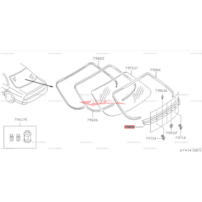 Genuine Nissan Rear Lower Windscreen Moulding Fits Nissan R33 Skyline GTS/T & GTR (Coupe)