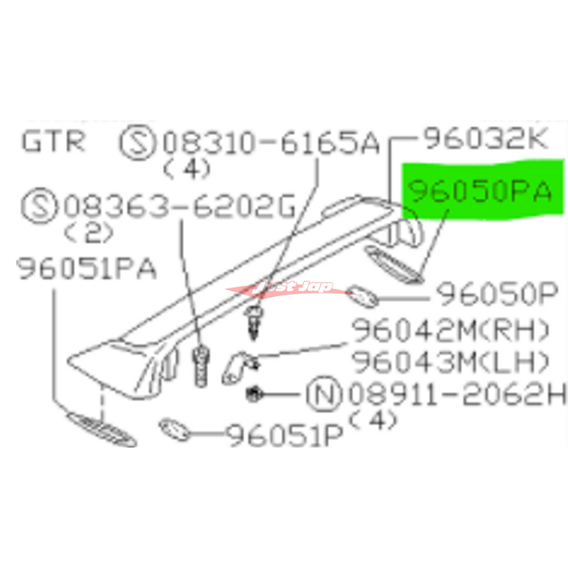 Genuine Nissan Rear Outer Spoiler Spacer Seal R/H Fits Nissan R32 Skyline GTR