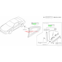 Genuine Nissan Rear Quarter Panel Glass L/H Fits Nissan Silvia S15 & 200SX