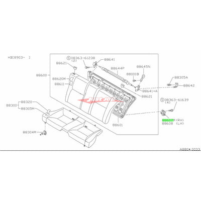 Genuine Nissan Rear Seat Bracket R/H Fits Nissan S13 180SX