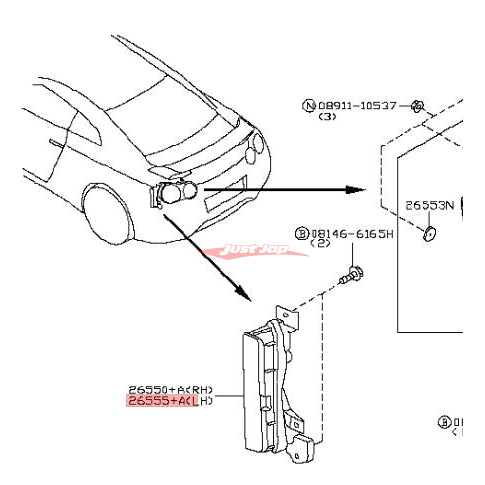 Genuine Nissan Rear Side Marker Lamp L/H Fits Nissan R35 GTR (USDM)
