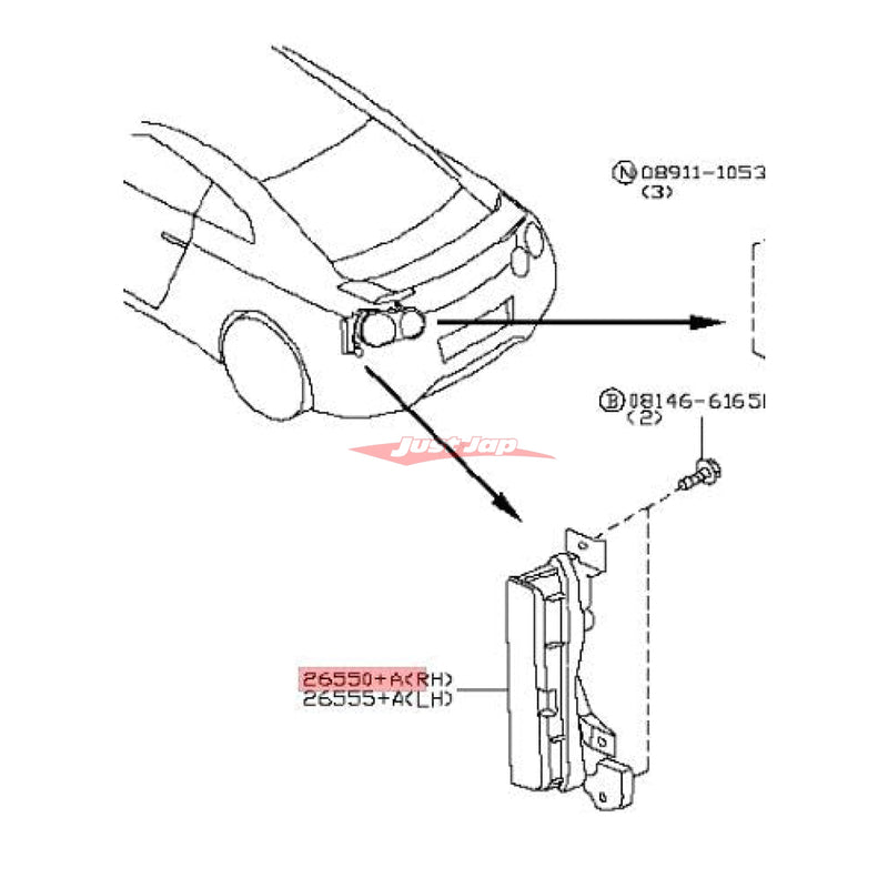 Genuine Nissan Rear Side Marker Lamp R/H Fits Nissan R35 GTR (USDM)