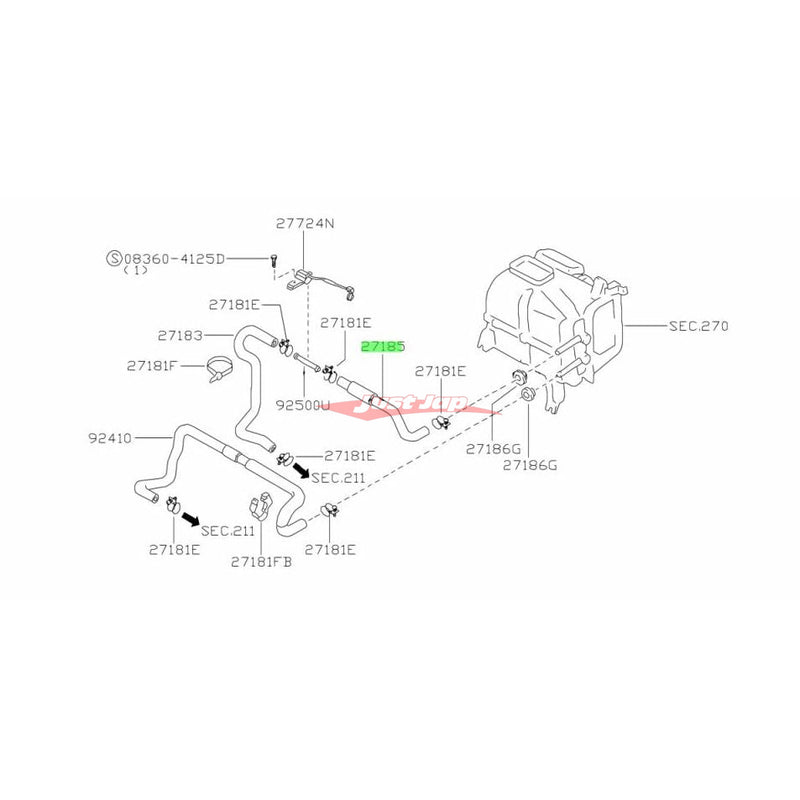 Genuine Nissan Rear Upper Heater Hose Fits Nissan R32 Skyline GTR