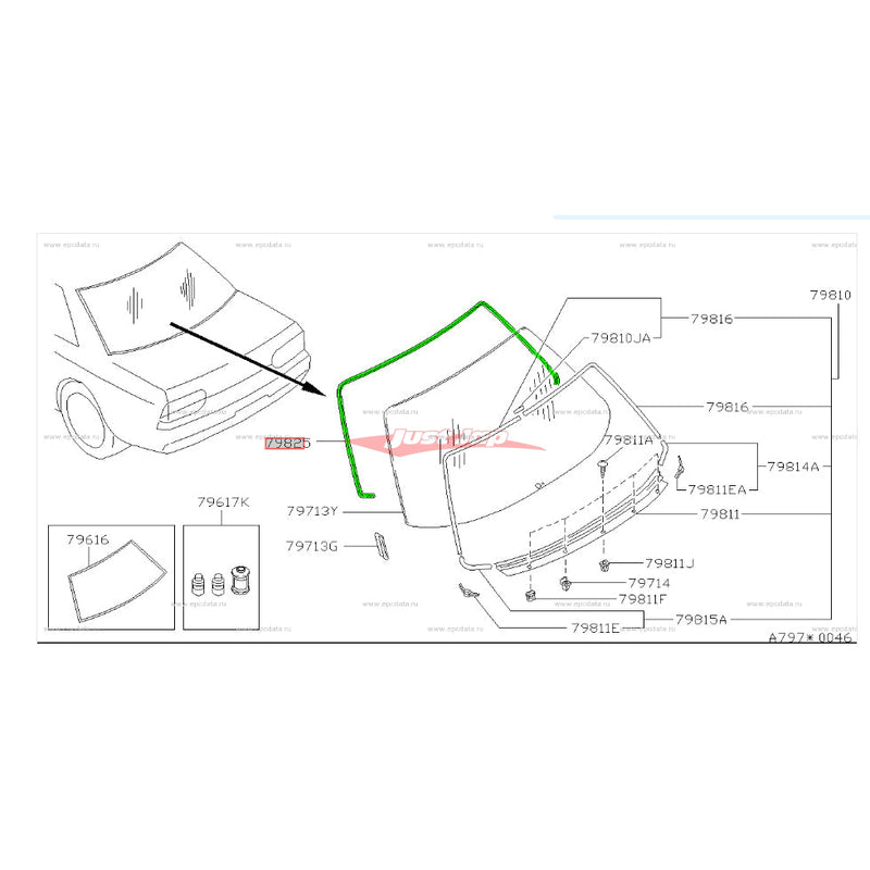 Genuine Nissan Rear Windscreen Fastener Mould Fits Nissan R32 Skyline GTS/T & GTR (Coupe)