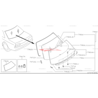 Genuine Nissan Rear Windscreen Moulding Kit Fits Nissan R32 Skyline GTS/T & GTR (Coupe)