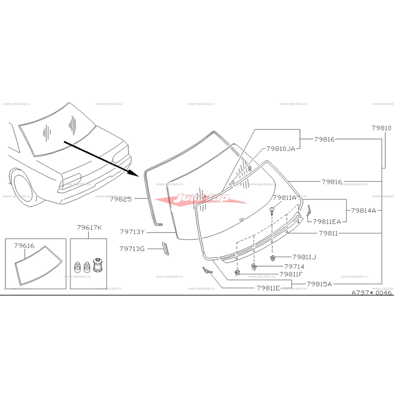 Genuine Nissan Rear Windscreen Moulding Kit Fits Nissan R32 Skyline GTS/T & GTR (Coupe)