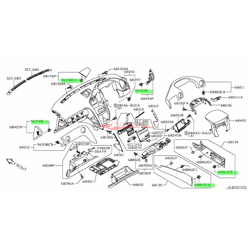 Genuine Nissan Replacement Trim Clip Fits Nissan R35 GT-R