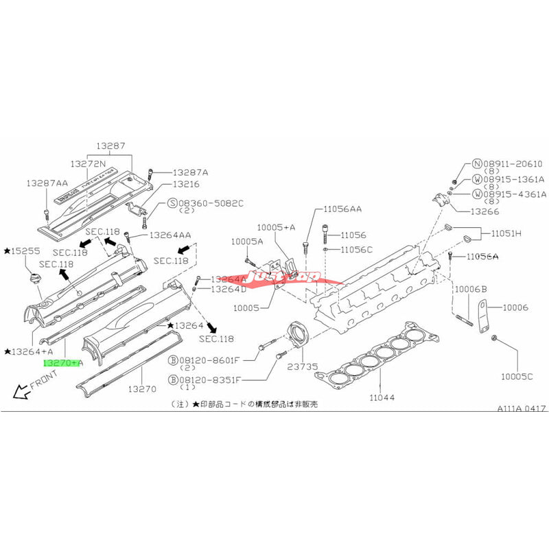 Genuine Nissan Rocker / Cam Cover Gasket (Intake Side) Fits Nissan RB20DE/RB25DE/RB25DET (NEO)