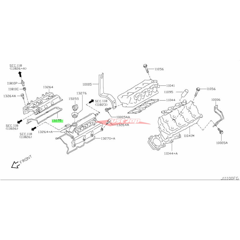 Genuine Nissan Rocker Cam Cover Gasket (Right Side) Fits Nissan NM35 Stagea (VQ25DET)