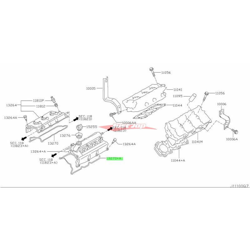 Genuine Nissan Rocker Cover Gasket (Left Side) Fits Nissan E50/E51 Elgrand, M35 Stagea, V35 Skyline, Y50 Fuga & Z33 350Z (VQ25DE/VQ35DE)