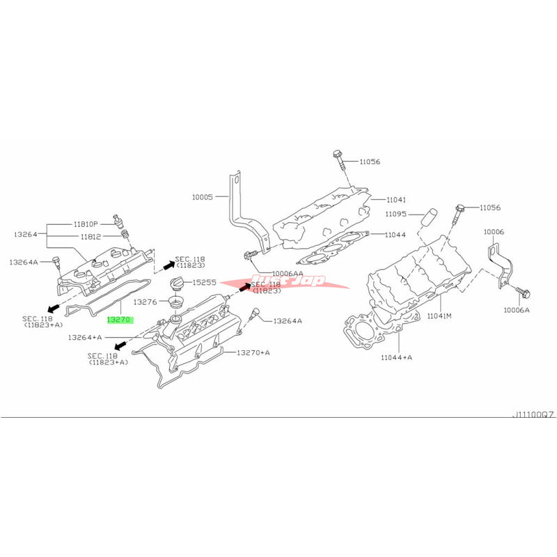 Genuine Nissan Rocker Cover Gasket (Right Side) Fits Nissan E50/E51 Elgrand, M35 Stagea, V35 Skyline, Y50 Fuga & Z33 350Z (VQ25DE/VQ35DE)