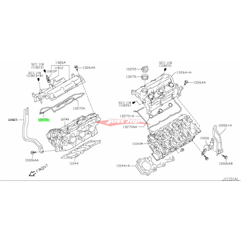 Genuine Nissan Rocker Cover Gasket (Right Side) Fits Nissan V36 Skyline & Z34 370Z (VQ37HR)