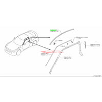 Genuine Nissan Roof Drip Moulding L/H (KAB Super Silver) Fits Nissan R35 GTR