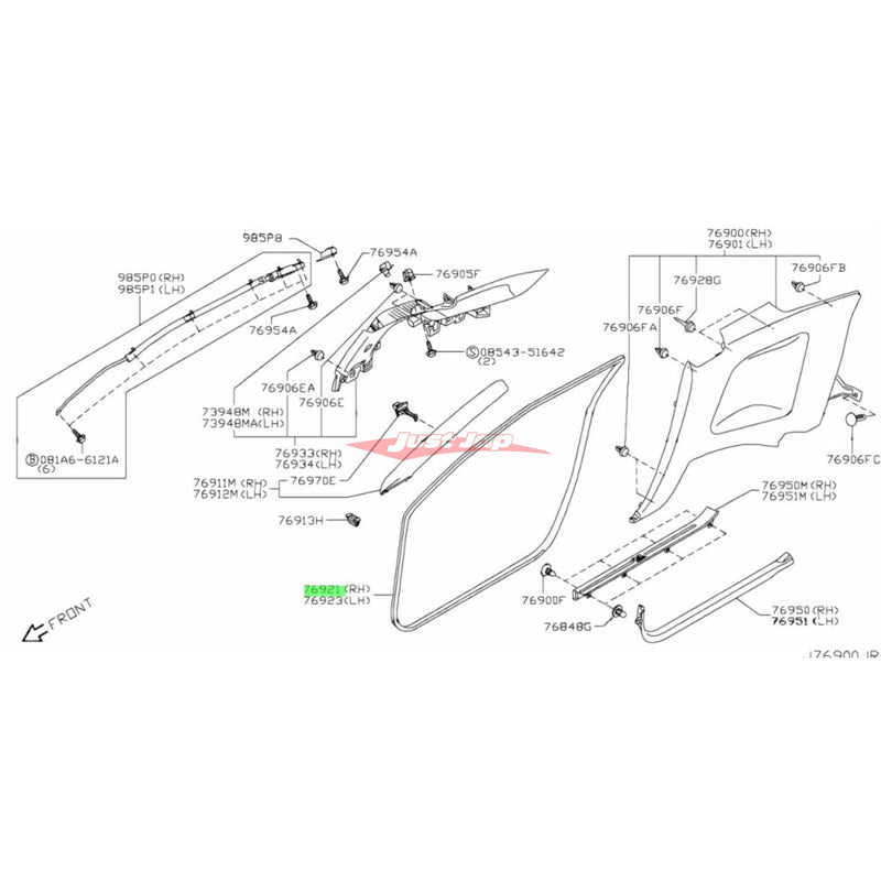 Genuine Nissan Rubber Door Seal/Welt R/H Fits Nissan R35 GT-R