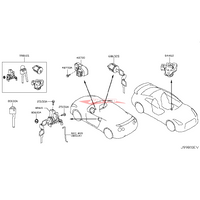 Genuine Nissan Steering Lock Assembly Fits Infiniti V36 G37/Q60, Nissan J50 Crossover, R35 GTR, V36 Skyline & Z34 370Z