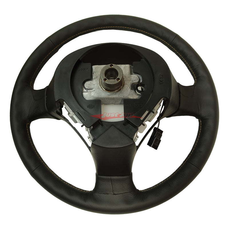 Genuine Nissan Steering Wheel Fits Nissan R34 Skyline GTR M-Spec Nür / V-Spec II Nür (Gold Stitching)