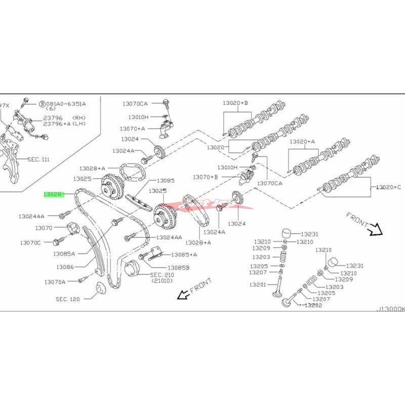 Genuine Nissan Timing Chain Fits Nissan V35/V36 Skyline, M35 Stagea & Z33 350Z (VQ25/VQ30/VQ35)