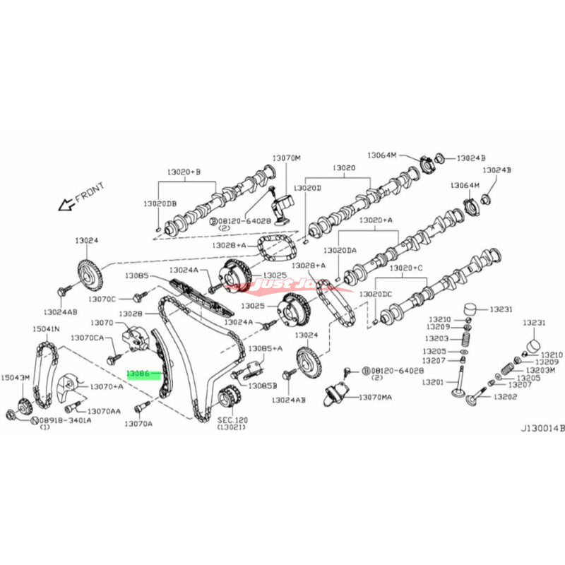 Genuine Nissan Timing Chain Guide (Curved) Fits Nissan VQ25/VQ30/VQ35/VQ37 & VR38DETT