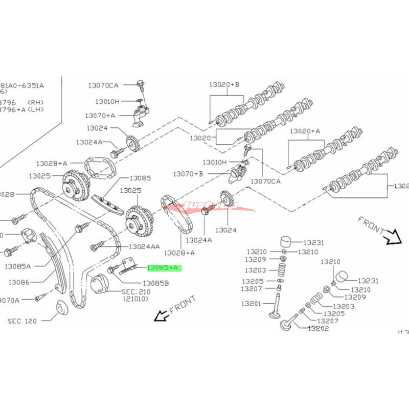 Genuine Nissan Timing Chain Guide (Tension Side) fits Nissan VQ37HR & VR38DETT