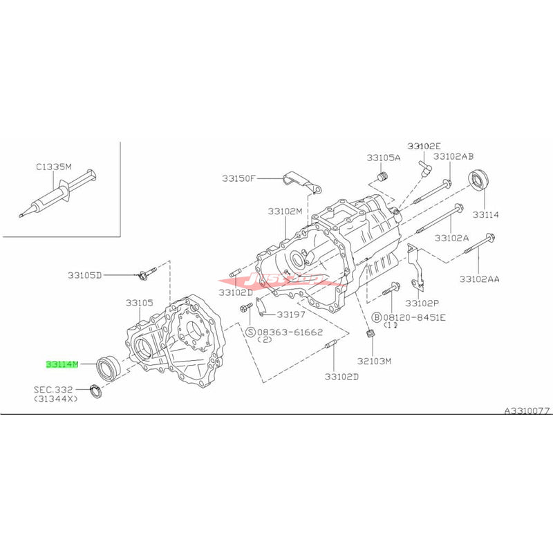 Genuine Nissan Transfer Case Front TailShaft / Output Shaft Oil Seal Fits Nissan A31/C34/C35/R32/R33/R34/J50/M35/V35/V36/Y33/Y34 (4WD)