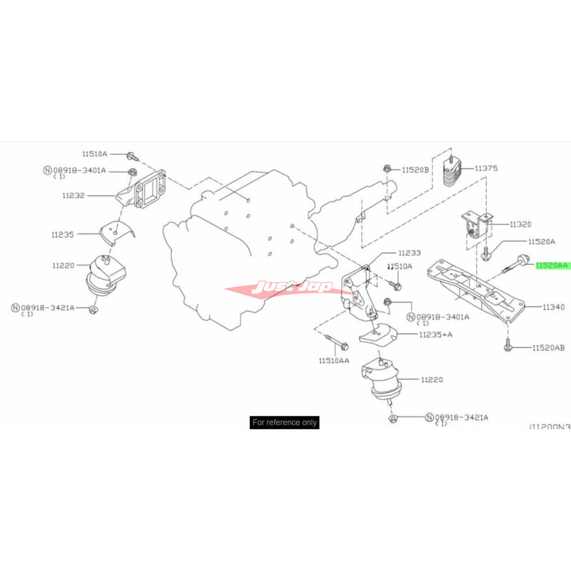 Genuine Nissan Transmission Mount Bolt Fits Nissan Z33 350Z,V35 Skyline,M35 Stagea & R35 GT-R