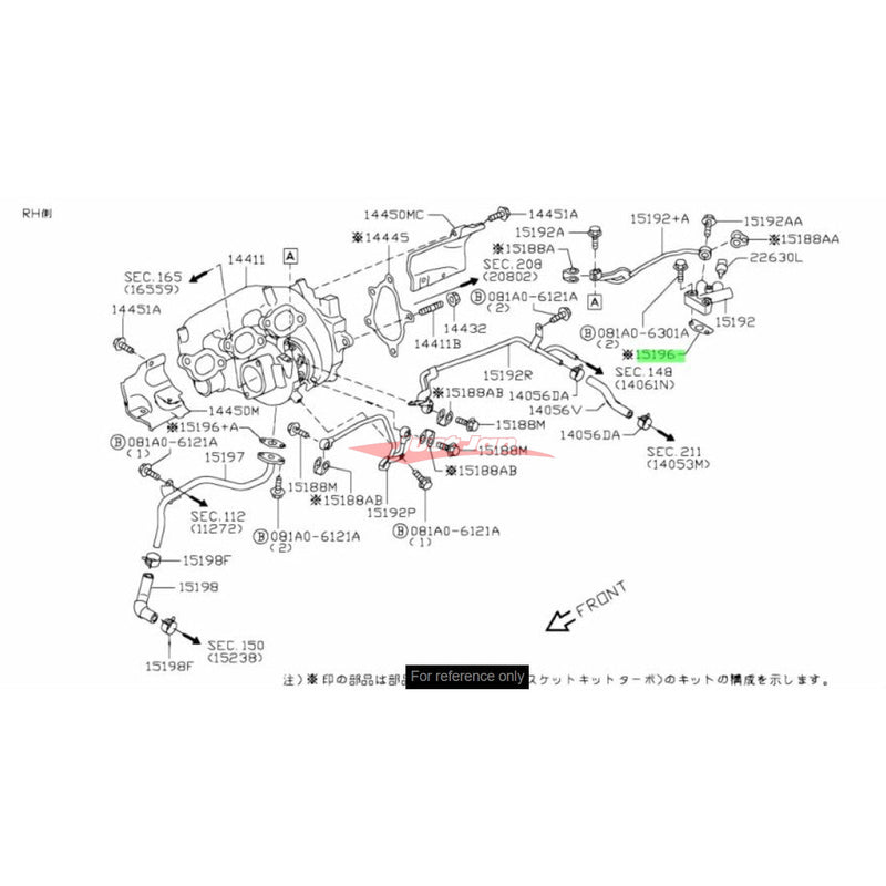 Genuine Nissan Turbo Oil Tube Return Block Gasket Fits Nissan R35 GTR