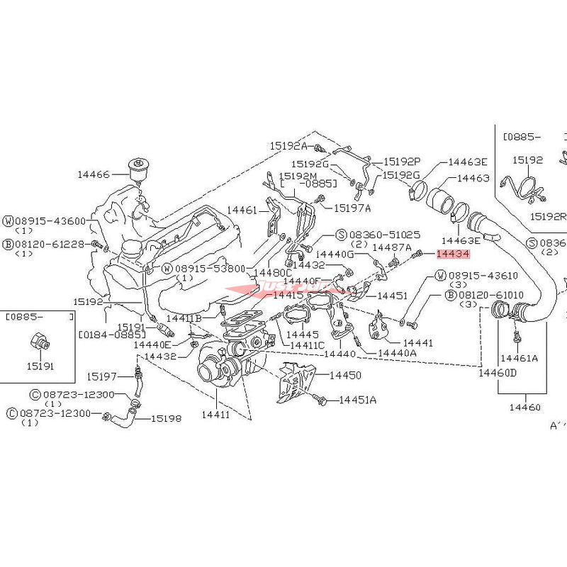 Genuine Nissan Turbocharger Exhaust Housing Dump Pipe Bolt Fits Nissan SR20/RB20/RB25/VG30/RD28/VD30