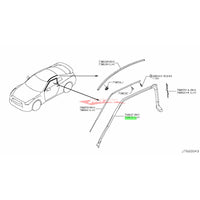 Genuine Nissan Upper Door Glass Rubber Seal Weather Strip (L/H) Fits Nissan R35 GTR