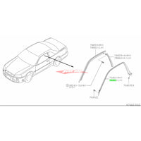 Genuine Nissan Upper Door Glass Rubber Seal Weather Strip (L/H) Fits Nissan Skyline R34 Coupe