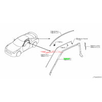 Genuine Nissan Upper Door Glass Rubber Seal Weather Strip (R/H) Fits Nissan R35 GTR