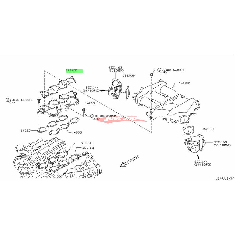 Genuine Nissan Upper Intake Collector Gasket Fits Nissan GTR R35 (VR38DETT)