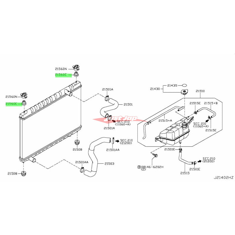 Genuine Nissan Upper Radiator Support Bracket Rubber Bush Fits Nissan S13/S14/S15/A31/V35/V36/M35/J50/Z33/Z34/R35/Y31/Y32/Y33/Y50