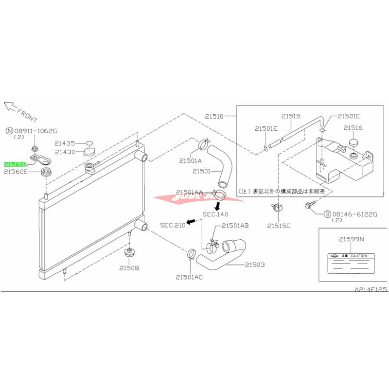 Genuine Nissan Upper Radiator Support Mounting Bracket Fits Nissan Skyline R34 GTR