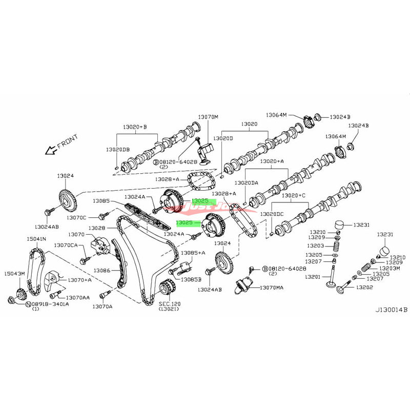 Genuine Nissan VCT Intake Camshaft Gear Sprocket Fits Nissan R35 GTR, PV36 Skyline, Y50 Fuga & Z33 350Z (VQ25HR / VQ35HR / VR38DETT)