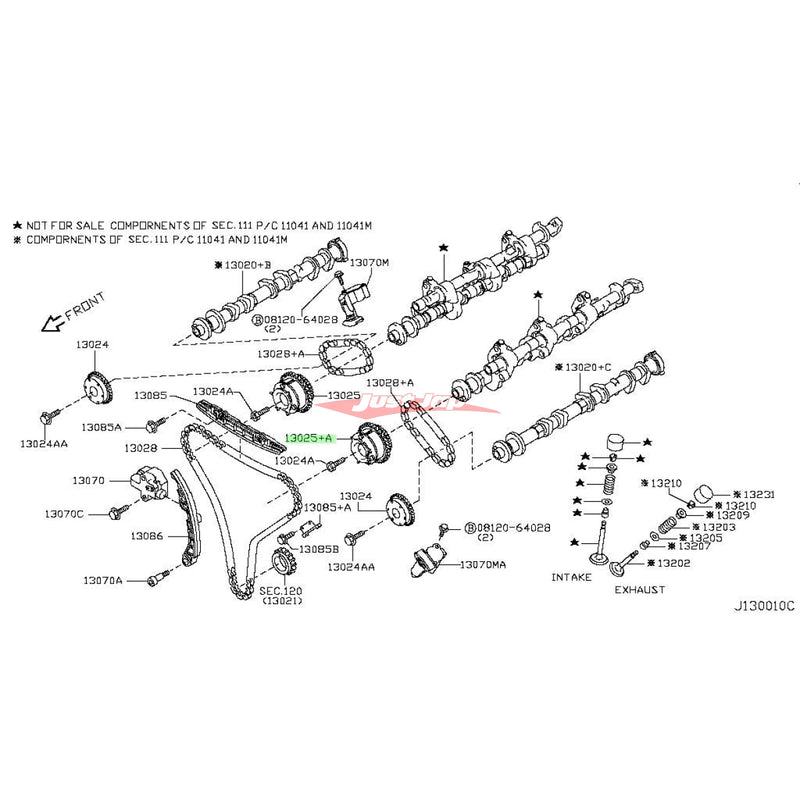 Genuine Nissan VCT Intake Camshaft Gear Sprocket (L/H) Fits Nissan V36 Skyline, Z34 370Z & J50 Crossover (VQ37HR)