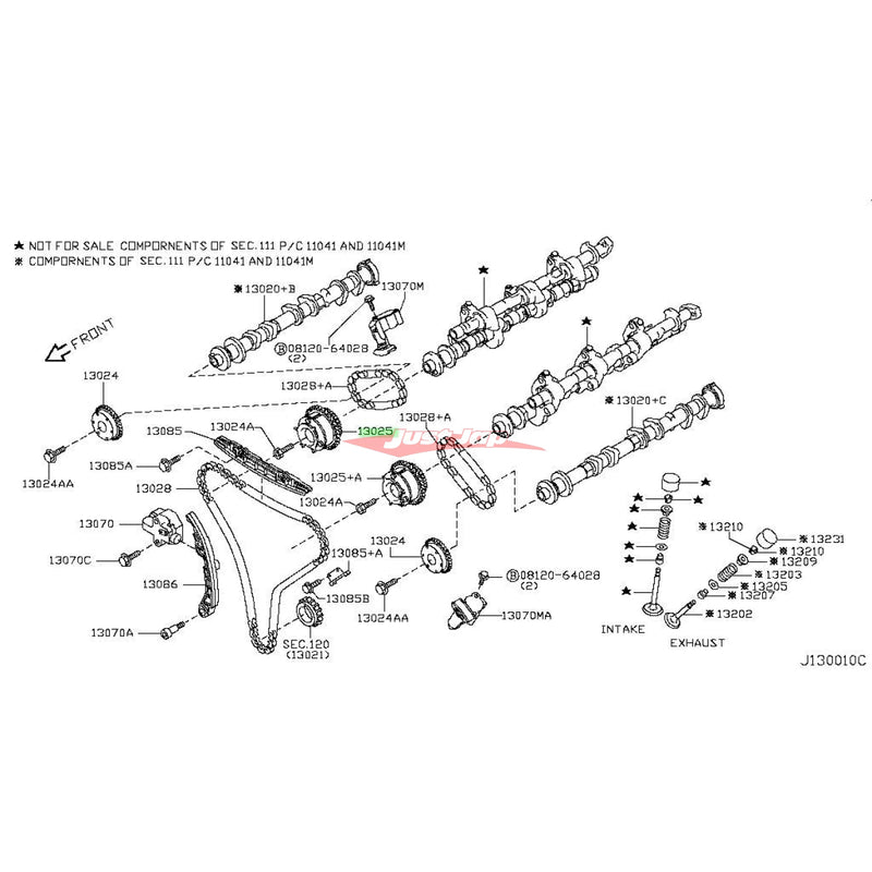 Genuine Nissan VCT Intake Camshaft Gear Sprocket (R/H) Fits Nissan V36 Skyline, Z34 370Z & J50 Crossover (VQ37HR)