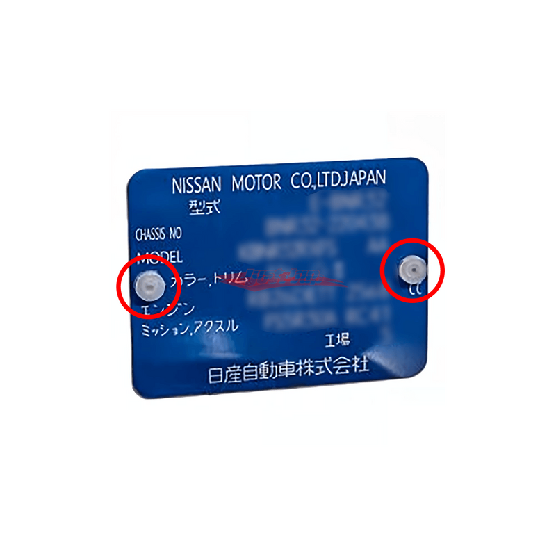Genuine Nissan Vin Tag Compliance Plate Clip 2pce Set Fits Nissan (Most Models)