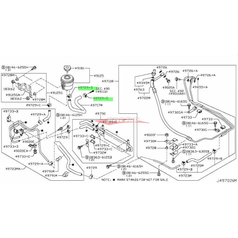 Genuine Nissan Water Hose / Power Steering Pump Return Hose Clamp 20mm~25mm