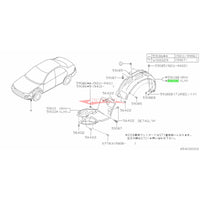Genuine Subaru Front Inner L/H Guard Liner Rear Section Fits Subaru GC8 Impreza / WRX