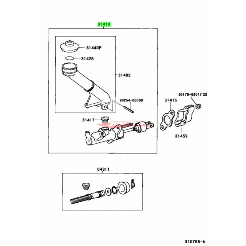 Genuine Toyota Clutch Master Cylinder Fits Toyota JZX110 Mark II & Verossa (1JZ-GTE)