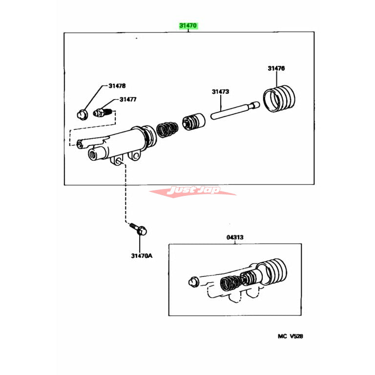 Genuine Toyota Clutch Slave Cylinder Fits Toyota JZA80 Supra Getrag V160/V161 6 Spd. (2JZ-GTE)