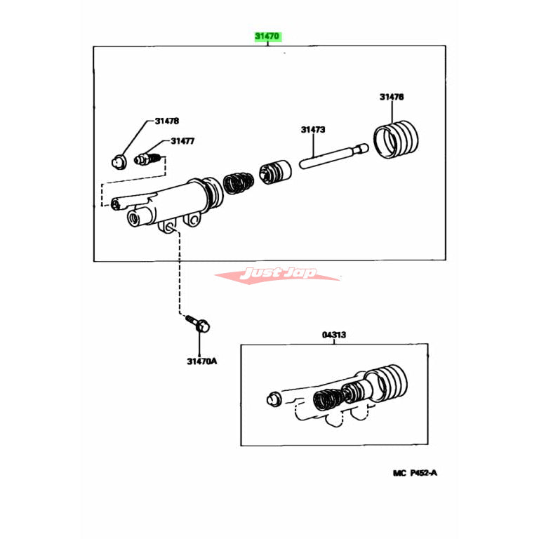 Genuine Toyota Clutch Slave Cylinder Fits Toyota JZA80 Supra SZ 5 Speed (2JZ-GE)