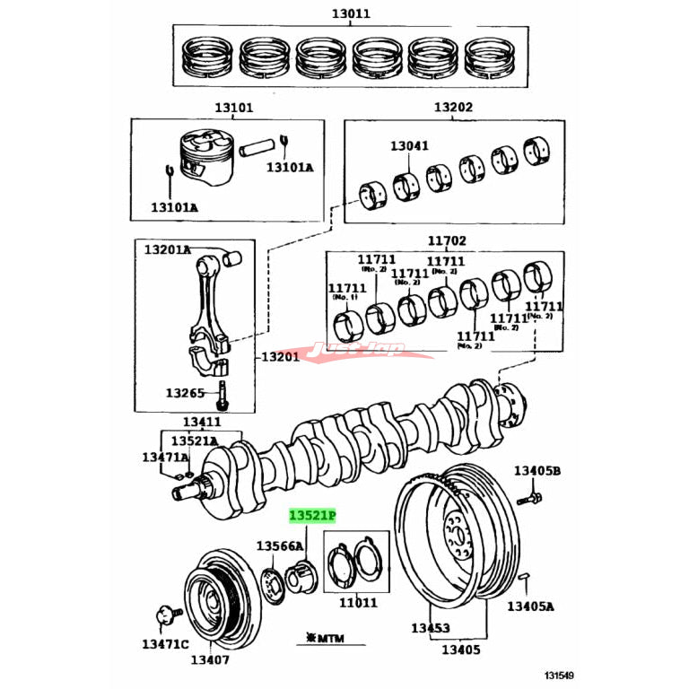 Genuine Toyota Crankshaft Gear Fits Toyota 1JZ-GE 1JZ-GTE, 2JZ-GE & 2JZ-GTE (VVTi)