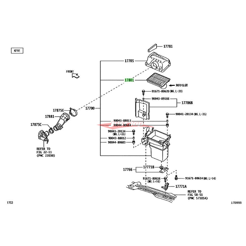 Genuine Toyota / Daihatsu Air Filter Fits Daihatsu S700/S710 Atrai Van/ Deck Van